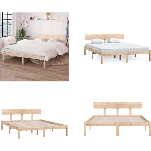 Vidaxl Letto In Legno Massiccio Di Pino 140X200 Cm - Struttura Letto - Letto - Struttura Letto In Legno-image