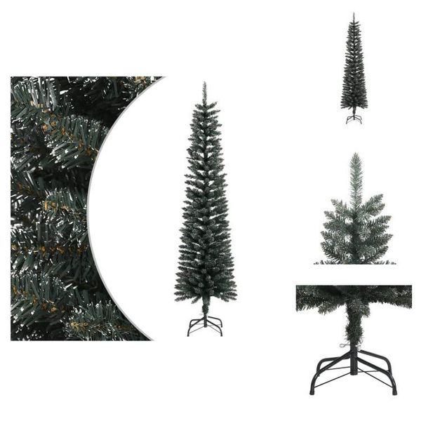 Vidaxl Albero Di Natale Artificiale Con Supporto Verde Slim 210 Cm Pvc - Alberi Di Natale-image