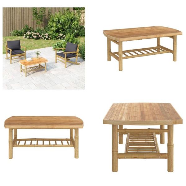 Vidaxl Tavolino Da Giardino 90X55X37 Cm In Bambù - Tavolino Da Giardino - Tavolini Da Giardino - Tavolo Da Giardino - Tavolo Da Esterno-image