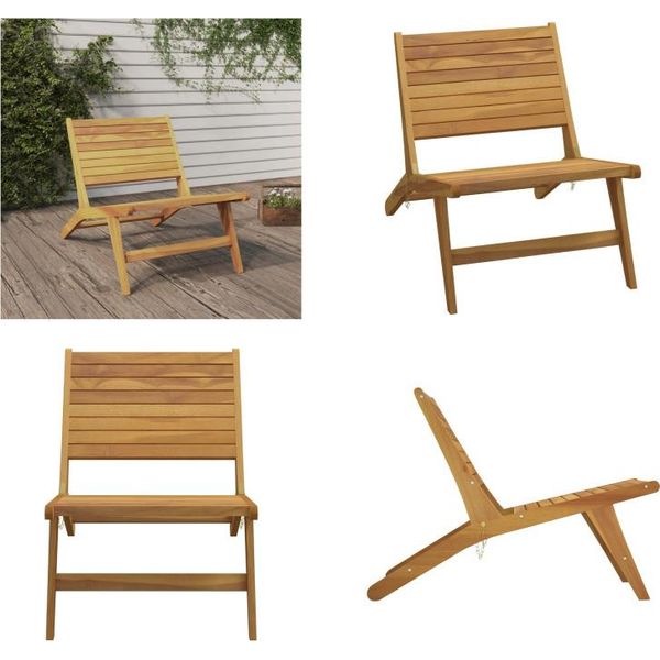 Vidaxl Sedia Da Giardino In Legno Massiccio Di Teak - Sedia Da Giardino - Sedia - Sedia Da Esterno-image
