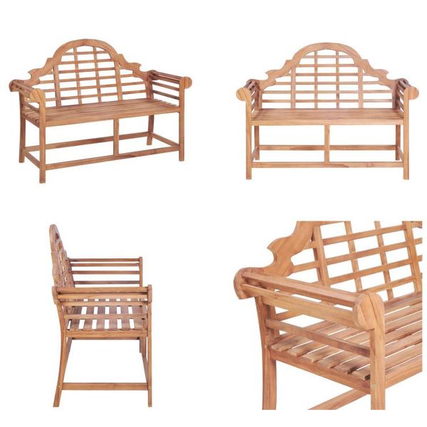 Vidaxl Panca Da Giardino 127X58,5X92,5 Cm In Legno Massiccio Di Teak - Panca Da Giardino - Panca Da Giardino In Legno - Panca Da Patio-image