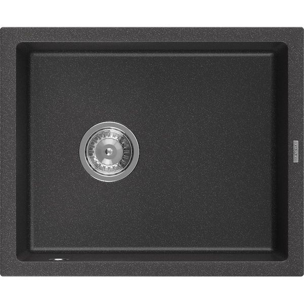 Mexen Pedro Lavello In Granito A 1 Vasca 560 X 460 Mm, Nero Punteggiato, Sifone Cromato - 6508561000-76-image