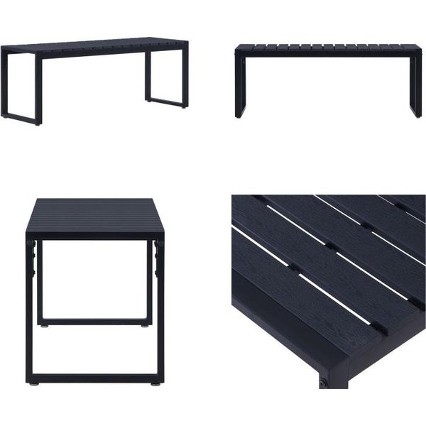Vidaxl Panca Da Giardino 120,5 Cm Ps Top Nero - Panca Da Giardino - Panche Da Giardino - Panca Da Patio - Panche Da Patio-image