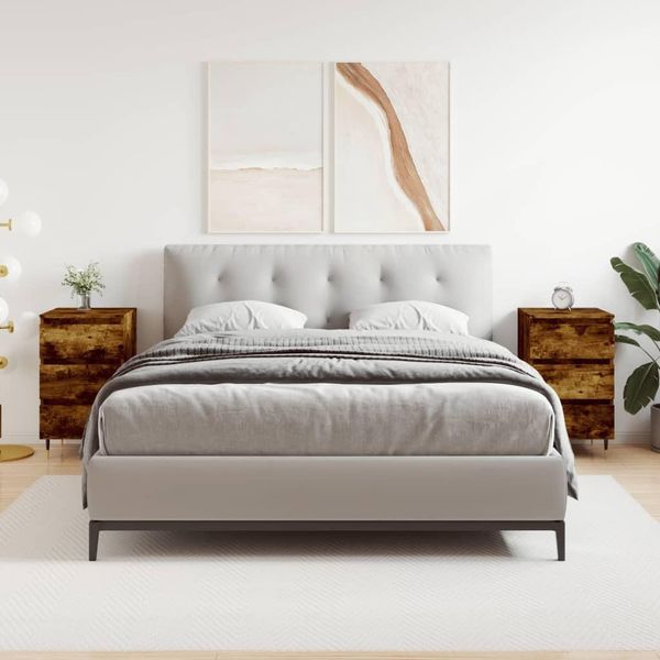 Vidaxl Comodini 2 Pz. Rovere Fumé 40X35X69 Cm Materiale A Base Di Legno - Comodino - Comodini - Mobile Da Letto - Mobile Da Letto-image