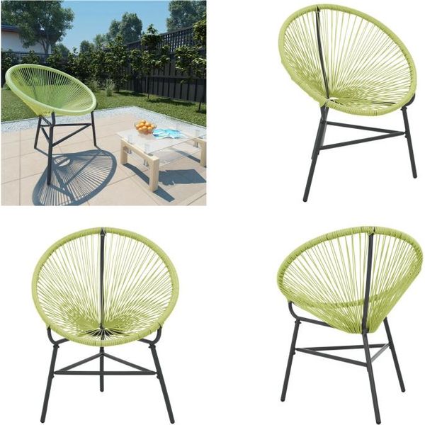 Vidaxl Garden Acapulco Chair Poly Rattan Green - Sedia Acapulco - Sedie Acapulco - Poltrone Lounge - Poltrone Lounging-image