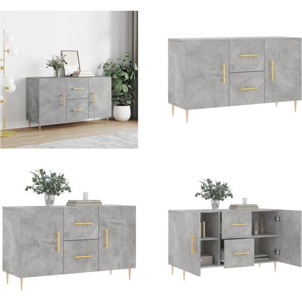 Vidaxl Credenza Grigio Cemento 100X36X60 Cm In Legno - Credenza - Credenza - Armadio - Armadio Portaoggetti-image