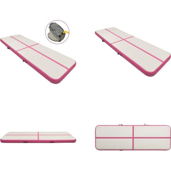 Vidaxl Tappetino Da Ginnastica Gonfiabile Con Pompa 400X100X20 Cm Pvc Rosa - Tappetino Da Ginnastica - Tappetino Da Ginnastica - Tappetino Da Ginnastica Yoga - Tappetino Da Ginnastica Yoga-image
