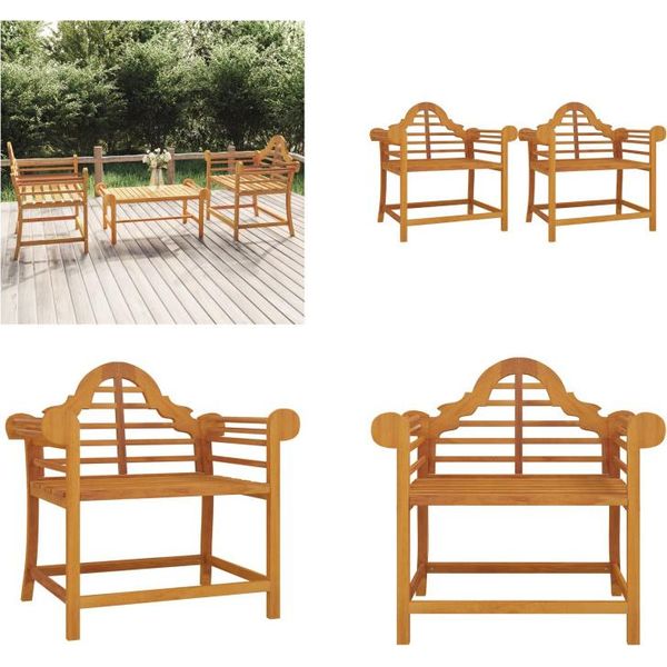 Vidaxl Sedie Da Giardino 2 Pezzi 91X62X94 Cm In Legno Massiccio Teak - Sedia Da Giardino - Sedie Da Giardino - Sedia - Sedia Da Patio-image