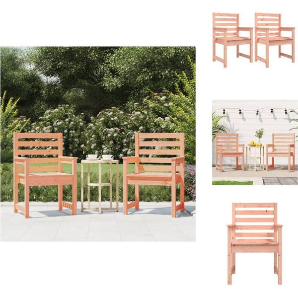 Vidaxl Sedie Da Giardino 2 Pezzi 60X48X91 Cm In Legno Massiccio Di Abete Douglas - Sedie Da Giardino-image