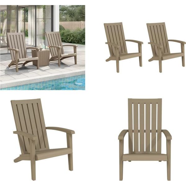 Vidaxl Sedie Da Giardino A Sdraio 2 Pz. Polipropilene Marrone Chiaro - Sedia Da Giardino Adirondack - Sedie Da Giardino Adirondack - Sedie Da Giardino Adirondack - Sedia Da Giardino Adirondack - Sedia Da Giardino-image