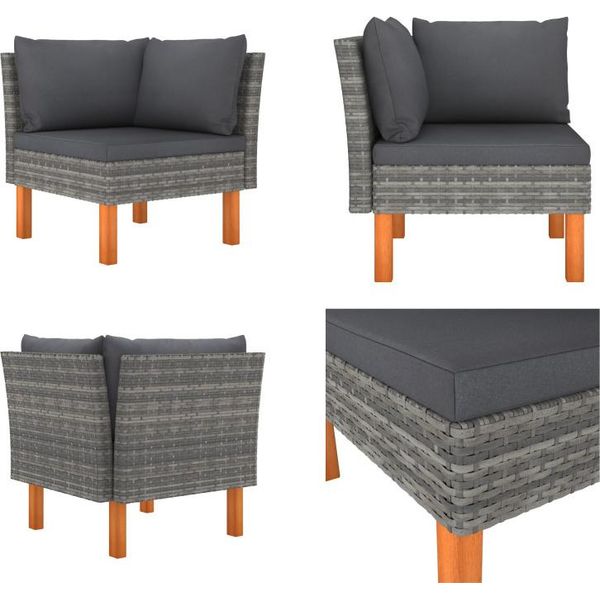 Vidaxl Divano Angolare In Poly Rattan E Legno Massiccio Di Eucalipto - Divano Angolare Modulare - Divano Angolare Modulare - Divano Angolare Modulare - Divano Angolare Modulare - Divano Angolare Modulare-image