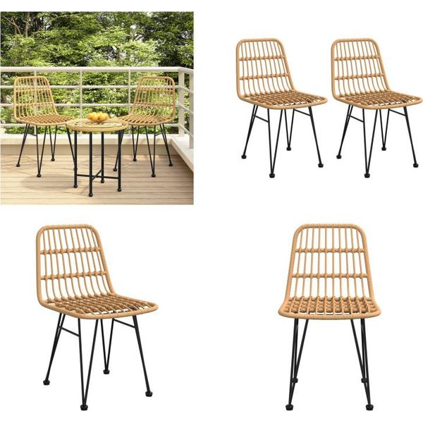 Vidaxl Sedie Da Giardino 2 Pezzi 48X62X84 Cm Pe Rattan - Sedia Da Giardino - Sedie Da Giardino - Sedia Da Esterno - Sedia Da Patio-image