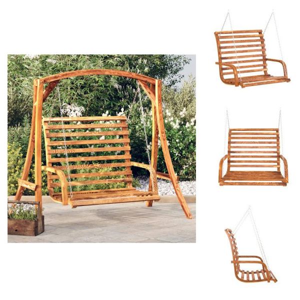 Vidaxl Panca Per Altalena In Legno Massiccio Con Finitura In Teak 126X63X92 Cm - Altalene Hollywood-image