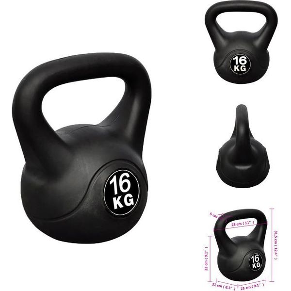 Kettlebell Ball Dumbbell Training Peso Manubrio 16KG - Manubri E Pesi-image