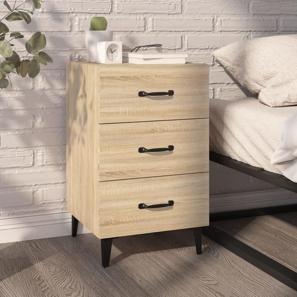 Vidaxl Comodino Rovere Sonoma 40X40X66 Cm In Legno - Comodino - Comodini - Armadio - Mobile Da Letto-image