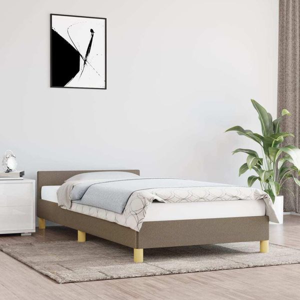 Vidaxl Giroletto Con Testiera In Tessuto Taupe 80X200 Cm - Giroletto Con Testiera - Giroletti Con Testiera - Giroletto - Letto Con Testiera-image