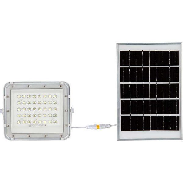 Proiettore Led Solar V-TAC 10W Telecomando, Auto, Timer, IP65 Bianco VT-80W-W 6400K 800Lm-image