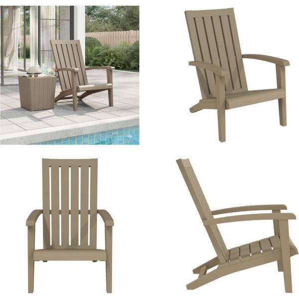 Vidaxl Sedia Da Giardino Adirondack In Polipropilene Marrone Chiaro - Sedia Da Giardino Adirondack - Sedie Da Giardino Adirondack - Sedia Da Giardino Adirondack - Sedia Da Giardino-image