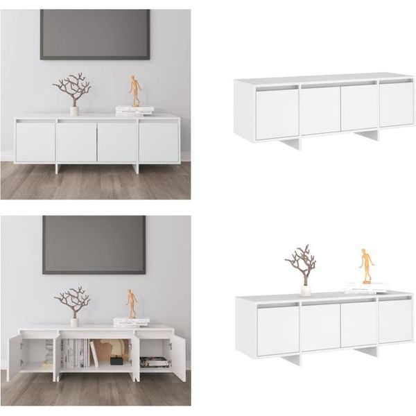 Vidaxl Mobile Tv Bianco 120X30X40,5 Cm In Legno - Mobile Tv - Mobile Tv - Mobiletto Tv - Lavagna - Mobiletto Stereo-image