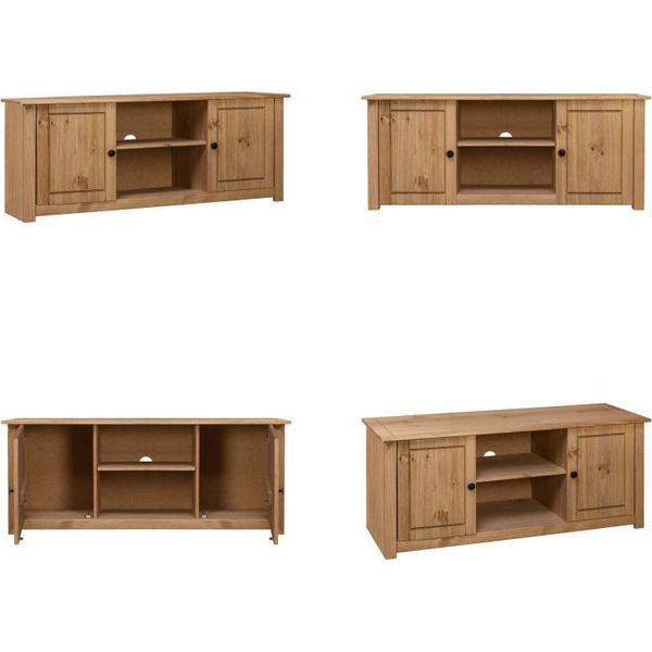 Vidaxl Mobile Tv 120 X 40 X 50 Cm In Legno Massiccio Di Pino Panama - Mobile Tv - Mobile Tv - Tavolo Tv - Tavoli Tv-image
