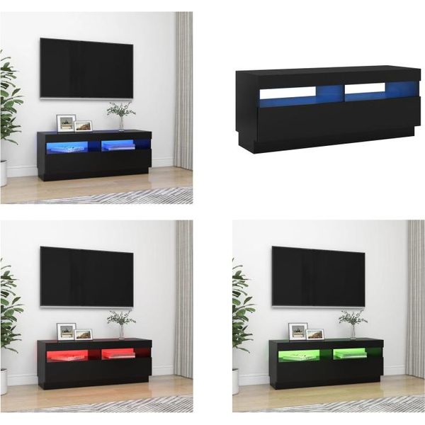 Vidaxl Mobile Tv Con Luci Led Nero 100X35X40 Cm - Mobile Tv - Mobili Tv - Mobile Tv Con Led - Mobili Tv-image
