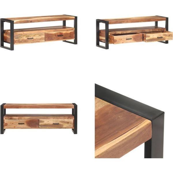 Mobile Tv Vidaxl 120X35X45 Cm In Legno Massiccio Color Miele - Mobile Tv - Credenza - Mobiletto - Mobile Hifi-image