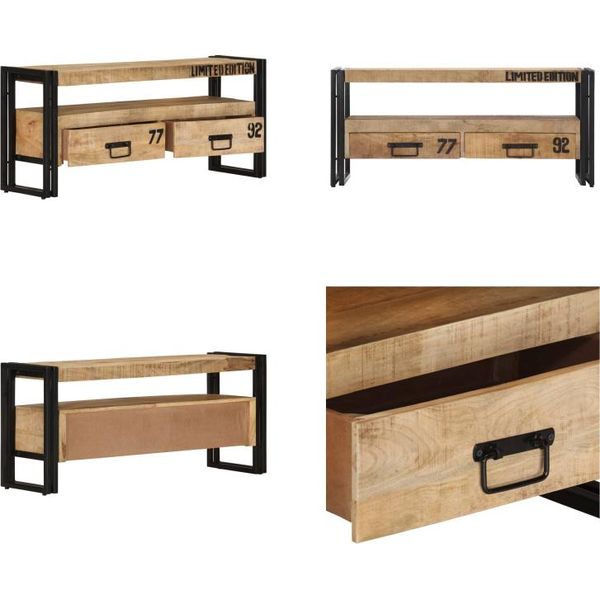 Vidaxl Mobile Tv 100X30X45 Cm In Legno Massiccio Di Mango - Mobile Tv - Mobili Tv - Mobili Tv - Mobili Tv-image