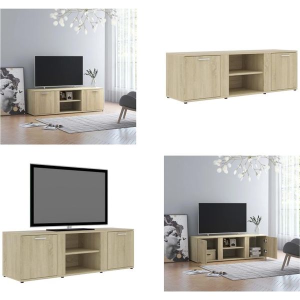 Mobile Tv Vidaxl Rovere Sonoma 120X34X37 Cm Materiale A Base Di Legno - Mobile Tv - Mobili Tv - Tavolo Tv - Tavoli Tv-image