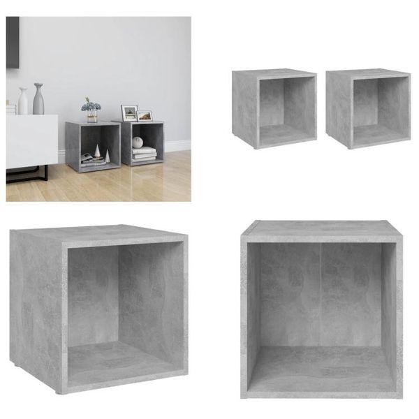 Vidaxl Mobili Tv 2 Pz. Grigio Cemento 37X35X37 Cm Materiale A Base Di Legno - Mobile Tv - Mobili Tv - Mobili Tv - Mobile Tv-image