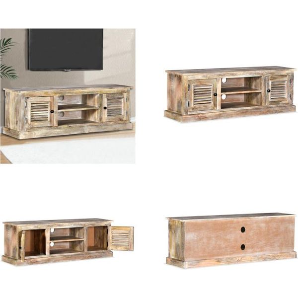 Vidaxl Mobile Tv In Legno Massiccio Di Mango - Mobile Tv - Mobile Tv - Porta Tv - Supporto Tv-image