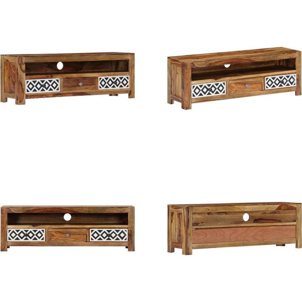 Vidaxl Mobile Tv 120 X 30 X 40 Cm In Legno Massiccio - Mobile Tv - Credenza - Credenze - Mobile Laterale-image