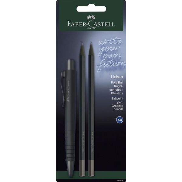 FABER-CASTELL 241124 FABER-CASTELL Kugelschreiber-Set Urban Schwarz Schreibfarbe Blau, 1 Set-image