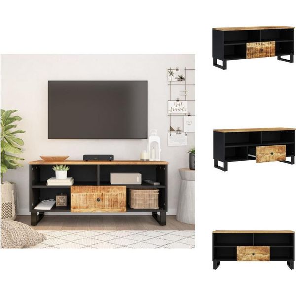 Mobile Tv Vidaxl 100X33X46 Cm In Legno Massiccio Di Mango E Materiale A Base Di Legno - Mobili Tv-image
