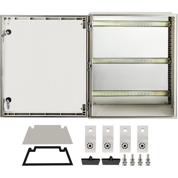 Vevor Scatola Nema In Acciaio, 24 X 20 X 9" Scatola Per Interruttori Nema 4X In Fibra Di Vetro, IP66 Impermeabile E Antipolvere, Scatola Di Connessione Elettrica Per Uso Esterno/Interno, Con Piastra Di Montaggio (60 X 50 X 23 Cm)"-image