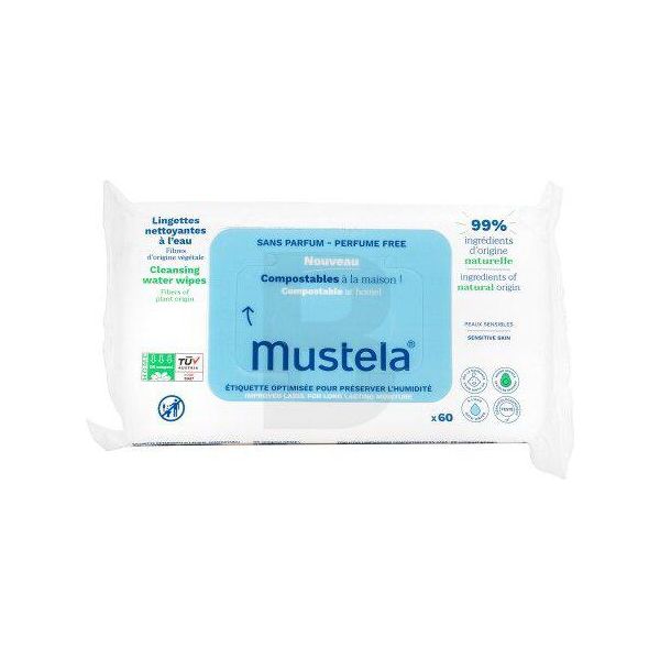 Mustela Salviette Detergenti Domiciliari Compostabili 60 Pz-image