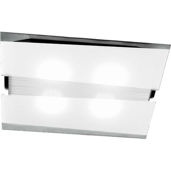 Toplight Plafoniera Da Soffitto 4 Luci Mad Con Attacco E27, Struttura Cromo E Bianca, Design Moderno 70X50X10Cm-image