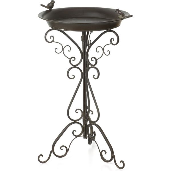 Moritz Bagno Per Uccelli Bagno Per Uccelli Marrone Con Piccoli Uccelli Sulla Ciotola Dell'acqua Altezza 74 Cm-image