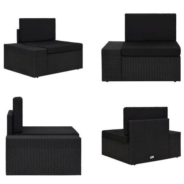Vidaxl Divano Angolare Modulare Con Bracciolo (Destra) In Poly Rattan Nero - Divano Angolare Modulare - Divano Angolare Modulare - Divano Angolare Modulare - Divano Angolare Modulare - Divano Angolare Modulare-image