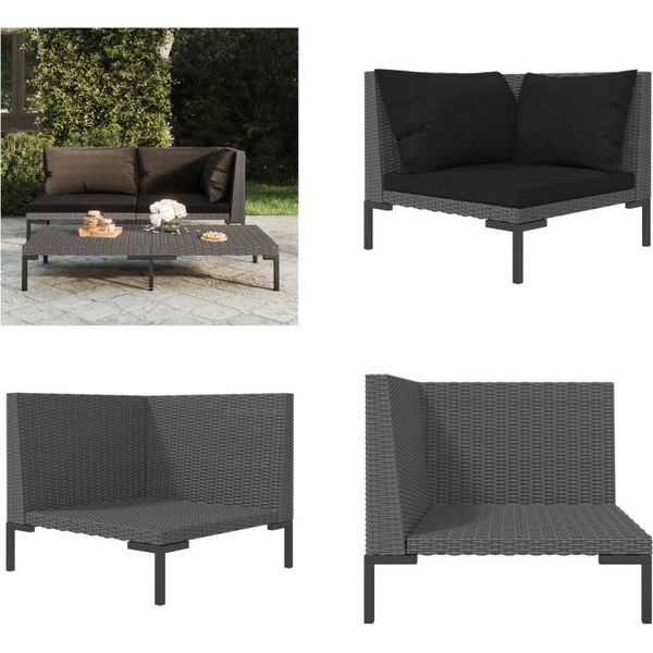 Vidaxl Divano Da Giardino Con Cuscino Mezzo Rotondo In Poly Rattan - Divano Da Giardino - Divani Da Giardino - Divano - Divano Da Esterno-image