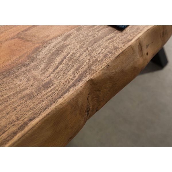 MASSIVMOEBEL24 | Tavolo Da Pranzo In Legno Di Sheesham - Decapato Grigio / Gambe Mikado Antracite Matt 200X100X79-image