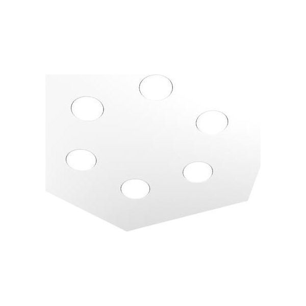Toplight Plafoniera Da Soffitto Esagonale Hexagon 6 Luci Max 9W Con Attacco GX53, Struttura Colore Bianca, Design Moderno 60X69X3Cm-image