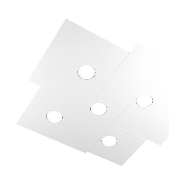 Toplight Plafoniera Da Soffitto Quadrata 5 Luci Plate Con Attacco GX53, Struttura Colore Bianco, Design Moderno 73X67X3Cm-image