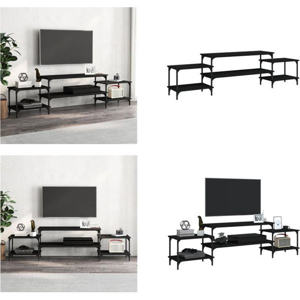 Mobile Tv Vidaxl Nero 197X35X52 Cm Materiale A Base Di Legno - Mobile Tv - Mobile Tv - Mobile Tv - Supporto Tv-image