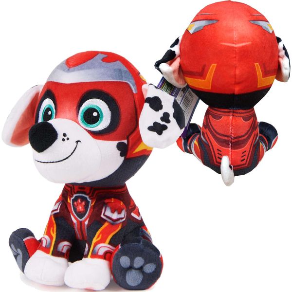 Paw Patrol The Movie 2 Mascotte Marshall Peluche Morbido Cane 17 Cm-image
