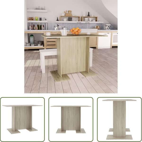 The Living Store Tavolo Da Pranzo In Rovere Sonoma 110X60X75 Cm Materiale A Base Di Legno-image
