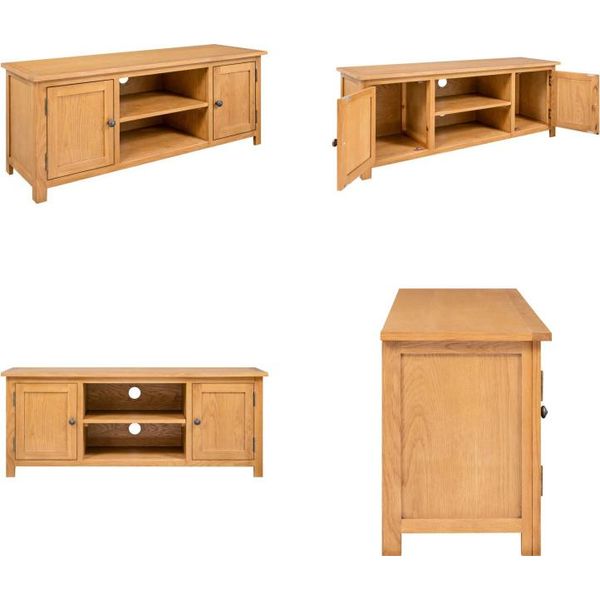 Vidaxl Mobile Tv 110X35X44 Cm In Rovere Massiccio - Mobile Tv - Mobili Tv - Mobili Tv - Lowboard - Lowboard-image