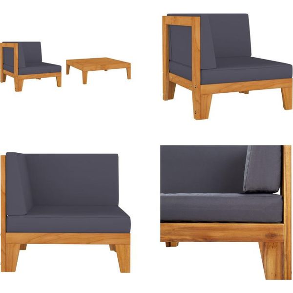 Vidaxl Set Salotto Da Giardino 2 Pezzi Con Cuscini In Legno Massiccio Di Acacia - Set Salotto Da Giardino - Set Salotto Da Giardino - Mobili Da Giardino - Set Mobili Da Giardino-image