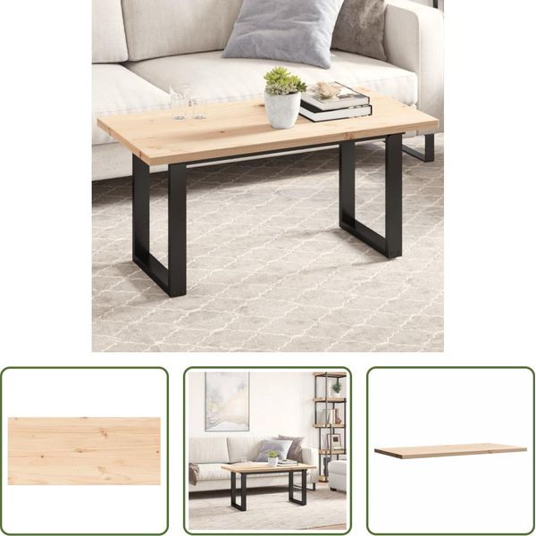 The Living Store Piano D'appoggio 100X50X2,5 Cm Rettangolare In Legno Di Pino Massiccio-image