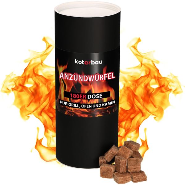 Kotarbau® Set Da 180 Pezzi Accendifuoco Per Barbecue Accendifuoco Per Carbone Accendifuoco A Camino Accendifuoco Per Stufe Accendifuoco Per Barbecue E Caminetti Cubetti-image