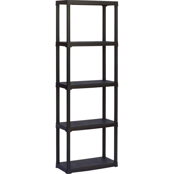 Dmora Armadio Da Esterno Aurelian 30X60X176H Cm Nero Antracite, 4 Vani Resistente Ai Raggi Uv, Impermeabile Italy-image